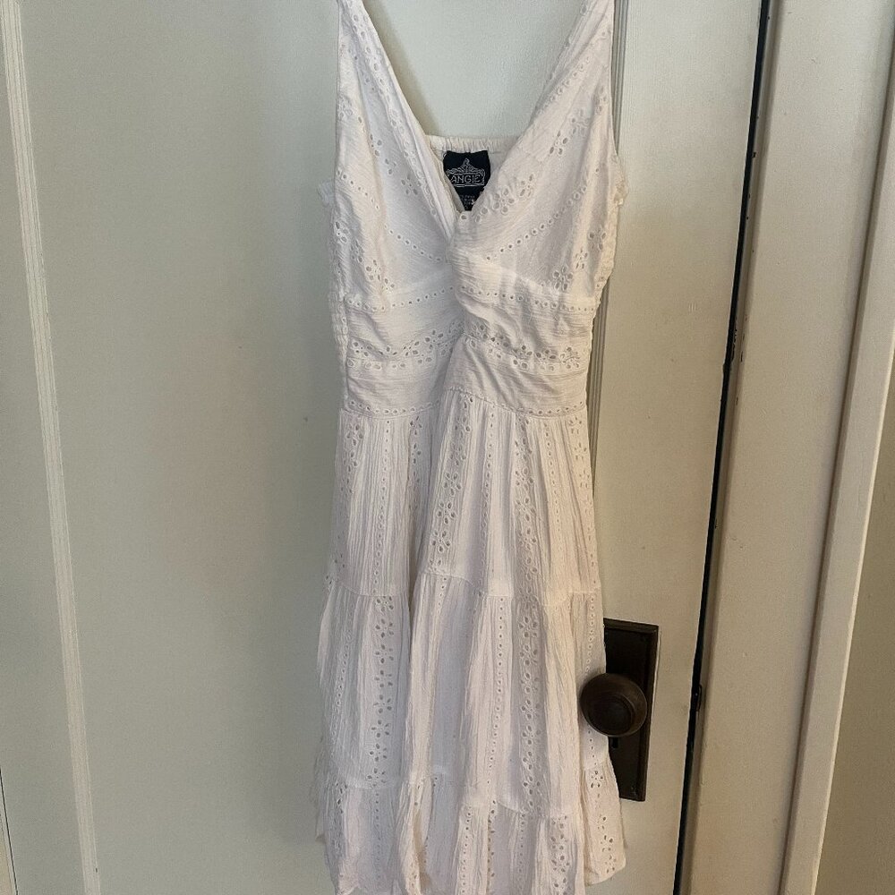 A-line, short, white dress